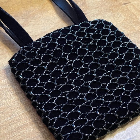 Vintage Glass Beaded Velvet Purse - Picture 1 of 5